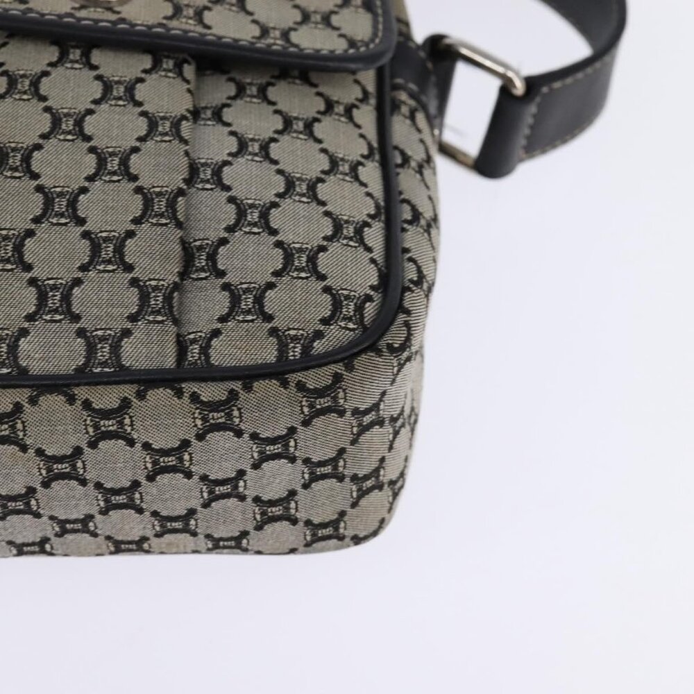 Authentic CELINE Macadam Canvas Shoulder Bag Navy Gold - Picture 7 of 16